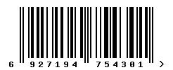 EAN barcode 6927194754301
