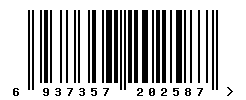 EAN barcode number 6937357202587