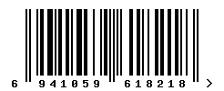 EAN barcode 6941059618218
