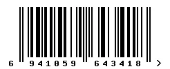 EAN barcode 6941059643418