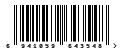 EAN barcode 6941059643548