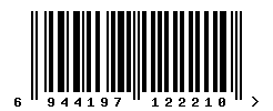 EAN barcode number 6944197122210
