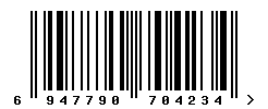 EAN barcode number 6947790704234