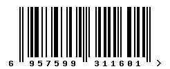 EAN barcode number 6957599311601