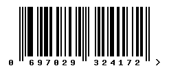 EAN barcode number 697029324172