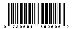 EAN barcode number 729001300000