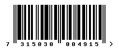 EAN barcode number 7315030004915