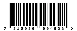 EAN barcode 7315030004922