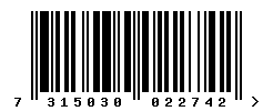 upc 7315030022742 barcode image