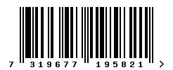 EAN barcode number 7319677195821