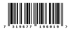 upc 7319677196019 barcode image