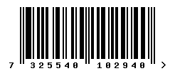 EAN barcode number 7325540102940
