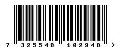 EAN barcode 7325540102940