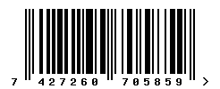 EAN barcode number 7427260705859