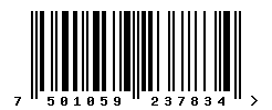 EAN barcode number 7501059237834