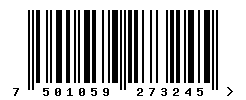 EAN barcode number 7501059273245