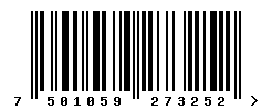 EAN barcode number 7501059273252