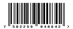EAN barcode number 7502259040842
