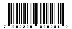 EAN barcode 7502259350231