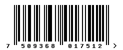 EAN barcode 7509368017512