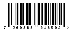 upc 7509368018502 barcode image
