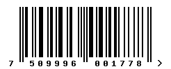 upc 7509996001778 barcode image