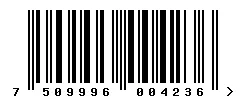 EAN 7509996004236 barcode image