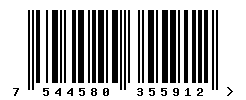 EAN barcode number 7544580355912