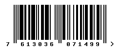 EAN barcode number 7613036071499