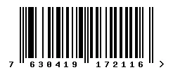 EAN barcode 7630419172116