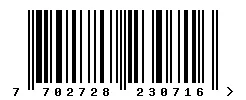 EAN barcode 7702728230716