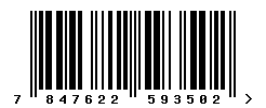 EAN barcode number 7847622593502