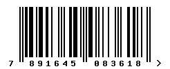 EAN barcode number 7891645083618