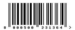 EAN barcode 8000500231364