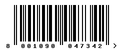 EAN barcode number 8001090047342
