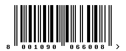 EAN barcode number 8001090066008