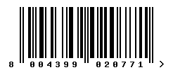 EAN barcode number 8004399020771