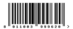 EAN 8011003999620 barcode image