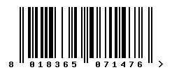 EAN barcode 8018365071476