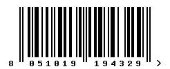 EAN barcode number 8051019194329