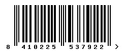 EAN barcode 8410225537922