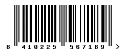 EAN 8410225567189 barcode image