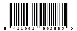 EAN barcode 8411061002865