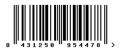 EAN barcode number 8431250954478