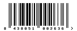 EAN barcode number 8438051002636