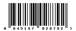EAN barcode 845197028792
