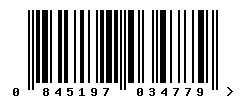 EAN barcode 845197034779