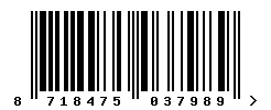 EAN barcode number 8718475037989