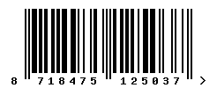 EAN barcode number 8718475125037