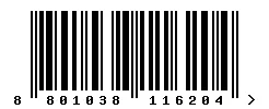 EAN barcode 8801038116204